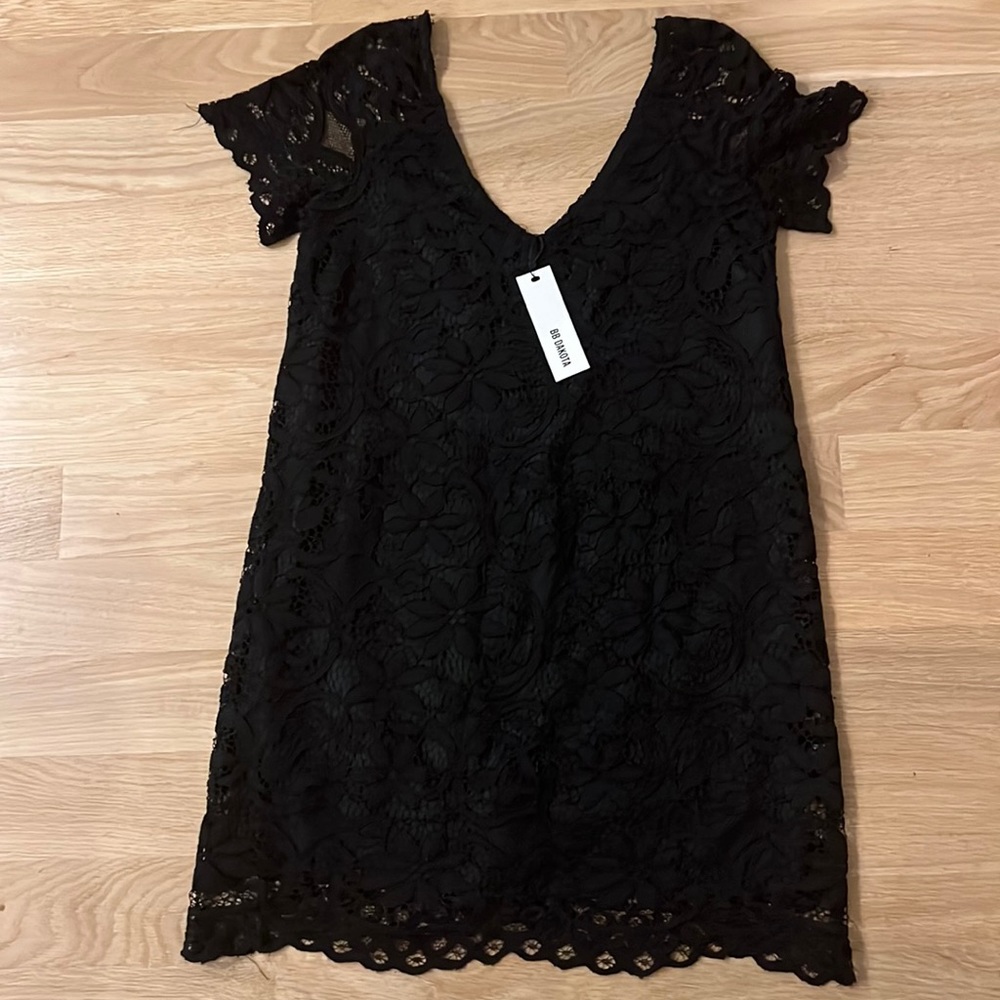 BB Dakota New Lace Overlay Little Black Dress XS